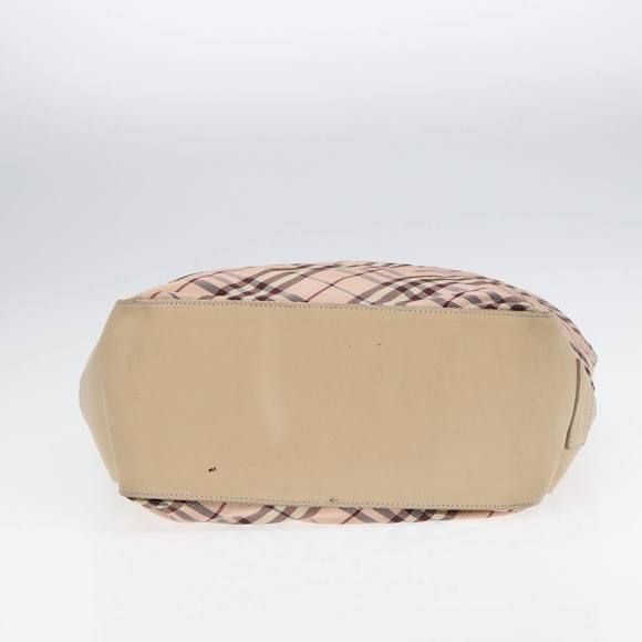 BURBERRY Nova Check Blue Label Tote Bag Nylon Beige Pink Silver Auth ti2039 - Picture 5 of 16